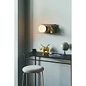 Nordlux Wandleuchte LILIBETH, IP20, E14, mit Ablage, Kugel-Diffusor opal, abnehmbares Steckerkabel mit Schnurschalter, schwarz