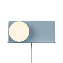 Nordlux Wandleuchte LILIBETH, IP20, E14, mit Ablage, Kugel-Diffusor opal, abnehmbares Steckerkabel mit Schnurschalter, blau