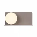 wall luminaire LILIBETH with switch, with shelf, ball shaped, with lamp socket E14 IP20, blue, mat 