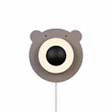 Nordlux Kinderzimmer-Wandleuchte BRUNA BEAR, IP20, E14 (exkl.), abnehmbares Steckerkabel mit Schnurschalter, braun / opalweiß