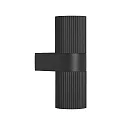 Außenwand-Strahler KYKLOP RIPPLE, Up/Down, IP54 IK05, 2x GU10, Metall-Zylinder gerippt / Glas, schwarz