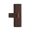 Außenwand-Strahler KYKLOP RIPPLE, Up/Down, IP54 IK05, 2x GU10, Metall gerippt / Glas, rost