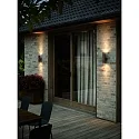 Nordlux Außenwand-Strahler KYKLOP RIPPLE, Up/Down, IP54 IK05, 2x GU10, Metall gerippt / Glas, rost