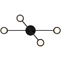 Nordlux ceiling luminaire CLYDE 4 flames IP20, black dimmable