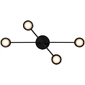 Nordlux ceiling luminaire CLYDE 4 flames IP20, black dimmable