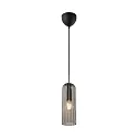 Pendelleuchte MIELLA, E27, IP20, geripptes Glas, rauchfarben