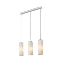 Pendelleuchte MIELLA, 3-flammig, 3x E27, IP20, geripptes Glas, weiß
