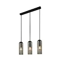Pendelleuchte MIELLA, 3-flammig, 3x E27, IP20, geripptes Glas, rauchfarben