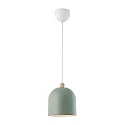 pendant luminaire GASTON direct, with lamp socket E27 IP20, green, wood dimmable