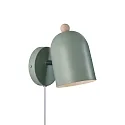 wall luminaire GASTON adjustable, with lamp socket E27 IP20, green, wood 
