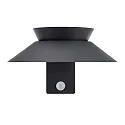 LED Solar Wandleuchte JUSTINA, 5W, 3000K, 400lm, CRI>80, IP44, mit PIR-Sensor, anthrazit