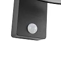 LED Solar Wandleuchte JUSTINA, 5W, 3000K, 400lm, CRI>80, IP44, mit PIR-Sensor, anthrazit
