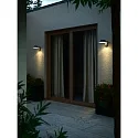 LED Solar Wandleuchte JUSTINA, 5W, 3000K, 400lm, CRI>80, IP44, mit PIR-Sensor, anthrazit