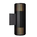 outdoor wall luminaire ALUDRA DOUBLE E27 IP54, seaside black dimmable