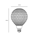 Nordlux LED Filament-Leuchtmittel DECO G125 CHECKED, IP20, E27, 3.9W 3000K 500lm, schaltbar, opalweiß
