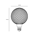 Nordlux filament lamp globe DECO HARLEKIN G125 switchable G125 matt E27 3,9W 500lm 3000K 360° CRI 80 , opal white 