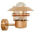 Außenwandleuchte BLOKHUS UP, IP54, E27 max. 60W, mit Ring-Lamellen, Kupfer / Glas klar