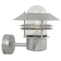 Außenwandleuchte BLOKHUS UP, IP54, E27 max. 60W, mit Ring-Lamellen, Stahl verzinkt / Glas klar