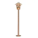 Outdoor Standleuchte BLOKHUS, IP54, E27 max. 60W, mit Ring-Lamellen, Kupfer / Glas klar