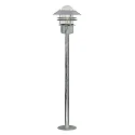 Outdoor Standleuchte BLOKHUS, IP54, E27 max. 60W, mit Ring-Lamellen, Stahl verzinkt / Glas klar