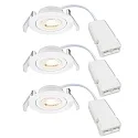 Nordlux LED Einbaustrahler MONOLO, 3er Set, 36°, 4,8W, 3000K, 70/230/450lm, IP20, IK03, dimmbar, weiß