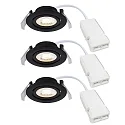 Nordlux LED Einbaustrahler MONOLO, 3er Set, 36°, 4,8W, 3000K, 70/230/450lm, IP20, IK03, dimmbar, schwarz