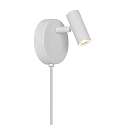 LED Wandstrahler OMARI, 41°, 3,2W, 2700K, 320lm, IP20, rund, schwenk-/drehbar, weiß