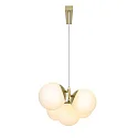 Nordlux Pendelleuchte LILLY, 5-flammig, E14, IP20, messing / Glas opalweiß