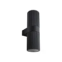 Nordlux Außenwand-Strahler KYKLOP RIPPLE MAXI, Up/Down, IP54 IK05, 2x E27, Metall-Zylinder gerippt / Glas, schwarz