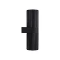 Nordlux Außenwand-Strahler KYKLOP RIPPLE MAXI, Up/Down, IP54 IK05, 2x E27, Metall-Zylinder gerippt / Glas, schwarz