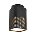 Outdoor Deckenleuchte SIDARA, IP54 IK05, eckig, E27, Schirm perforiert, Seeluft-beständig, Aluminium, schwarz