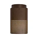 Nordlux Outdoor Deckenleuchte SIDARA, IP54 IK05, eckig, E27, Lichtaustritt perforiert, Seeluft-beständig, Aluminium, metallisch braun