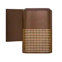 Nordlux Outdoor Wandleuchte SIDARA, IP54 IK05, eckig, E27, Schirm perforiert, Seeluft-beständig, Aluminium, metallisch braun