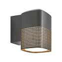 Outdoor Wandleuchte SIDARA, IP54 IK05, eckig, E27, Schirm perforiert, Seeluft-beständig, Aluminium, anthrazit