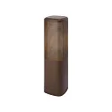Pollerleuchte SIDARA 45, IP44 IK05, eckig, 45cm, E27, Schirm perforiert, Seeluft-beständig, Aluminium, metallisch braun