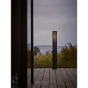 Nordlux Pollerleuchte SIDARA 95, IP44 IK05, eckig, 95cm, E27, Schirm perforiert, Seeluft-beständig, Aluminium, schwarz