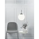 Nordlux Pendelleuchte CAFE 30, IP20, E27, Opalglas matt / Stahl gebürstet / weiß, Kugelschirm Ø 30cm