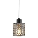 Nordlux Pendant luminaire HOLLYWOOD, height 17.7cm, shade Ø 10.8cm, pendulum 300cm, E27, clear / black