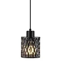 Nordlux Pendant luminaire HOLLYWOOD, height 17.7cm, shade Ø 10.8cm, pendulum 300cm, E27, smoky glass / black