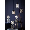 Nordlux Pendant luminaire HOLLYWOOD, height 17.7cm, shade Ø 10.8cm, pendulum 300cm, E27, smoky glass / black