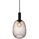 Nordlux Pendelleuchte ALTON 23, Schirm Ø 23cm / H 43cm, E27, mundgeblasenes Glas, Rauchglas / schwarz