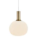 Nordlux Pendant luminaire ALTON 25, shade Ø 25cm, height 33cm, pendulum 300cm, E27, white / brass / black
