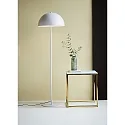 Nordlux Stehleuchte ELLEN 40, IP20, Ø 40cm / Höhe 140cm, E27, 150cm Textilkabel mit Fußschalter, weiß / Metall-Schirm