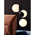 Pendelleuchte LILLY, E14, IP20, Glas opalweiß, schwarz