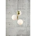 Pendelleuchte LILLY, E14, IP20, Glas opalweiß, Messing