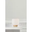 Table lamp MILFORD, E27, IP20, glass opal white, base brown