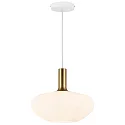 Nordlux Pendant luminaire ALTON 35, E27, canopy black, glass opal white, cable white