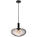 Nordlux Pendelleuchte ALTON 35, Schirm Ø 35cm / H 30cm, E27, mundgeblasenes Glas, Rauchglas / schwarz