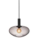 Nordlux Pendelleuchte ALTON 35, Schirm Ø 35cm / H 30cm, E27, mundgeblasenes Glas, Rauchglas / schwarz