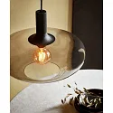 Nordlux Pendelleuchte ALTON 35, Schirm Ø 35cm / H 30cm, E27, mundgeblasenes Glas, Rauchglas / schwarz